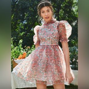 Floral Puff Sleeve Mini Dress